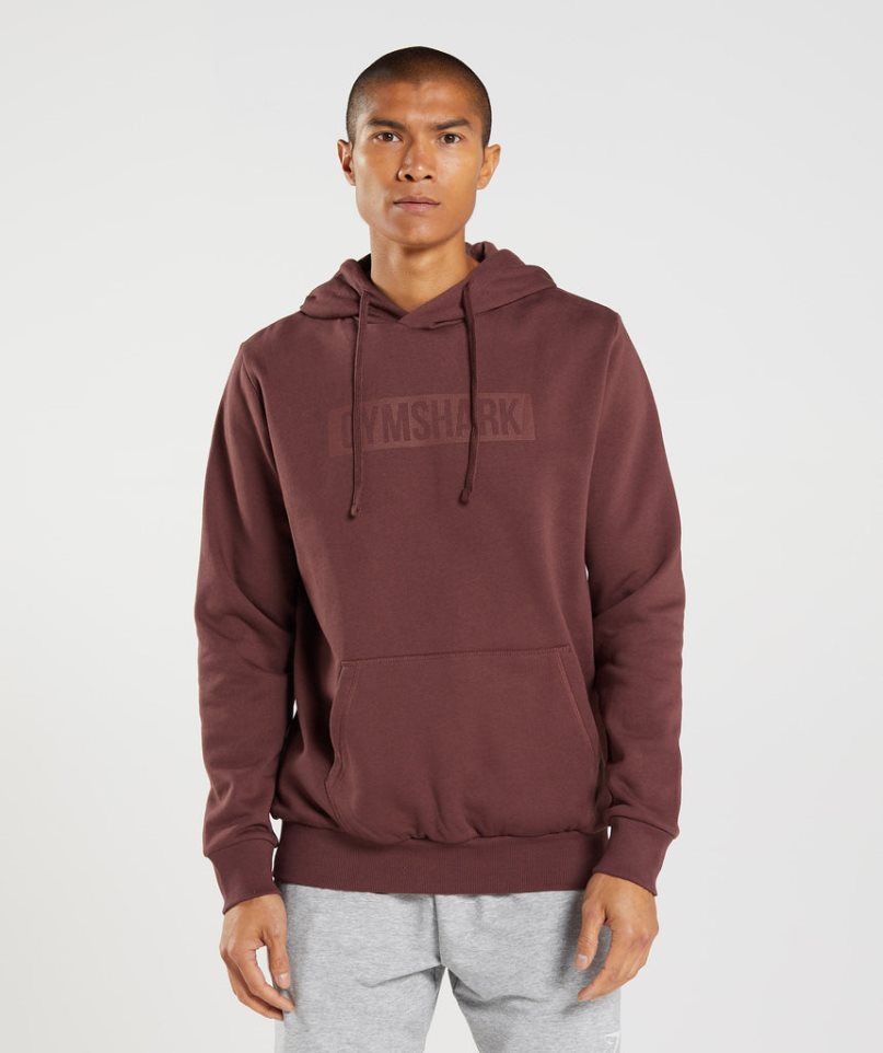 Men\'s Gymshark Block Hoodie Brown | CA 6D8A0N